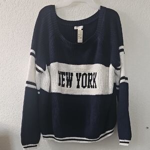 Aeropostale Navy Blue and White New York Sweater Sz XXL - NWT
